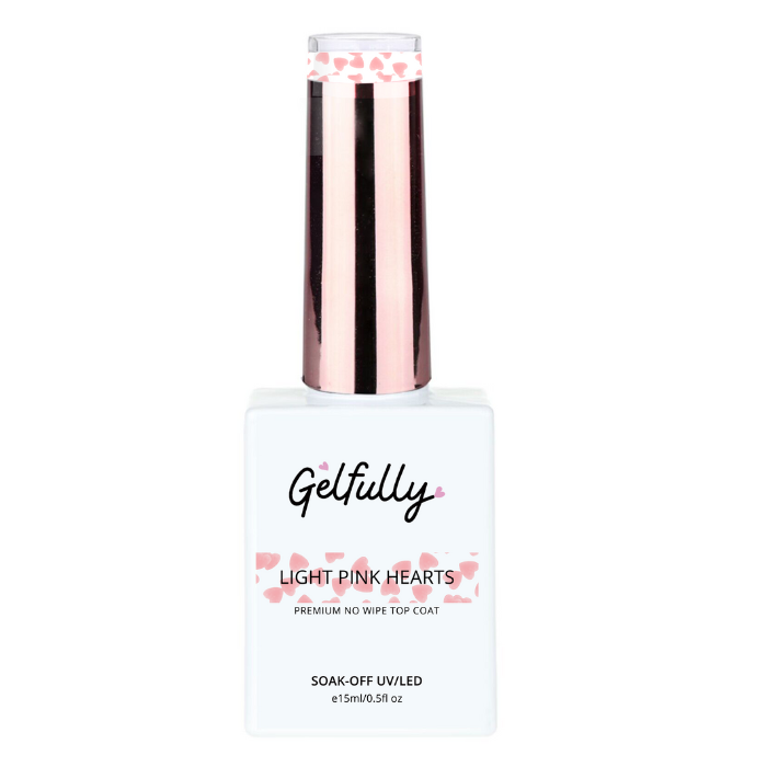 Light Pink Hearts - No Wipe Top Coat