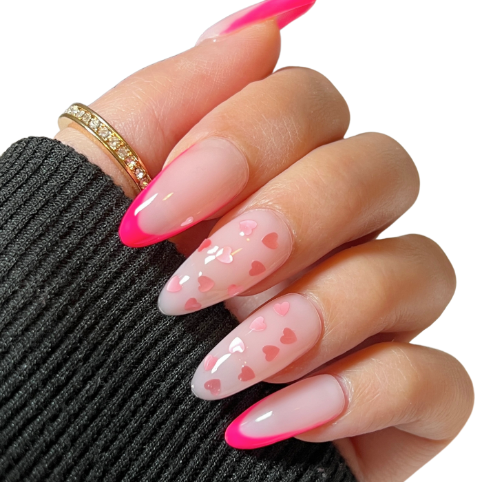 Light Pink Hearts - No Wipe Top Coat